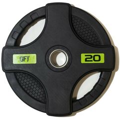 Диски d 50: Диск олимпийский Original FitTools FT-2HGP-20 обрезиненный черный с двумя хватами 20 кг фотографии