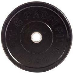 Диски d 50:  Диск для штанги каучуковый, черный D51 мм PROFI-FIT 15 кг фотографии