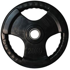 Диски d 50:  Диск обрезиненный 3 HANDLE черный D51 мм PROFI-FIT 20 кг фотографии