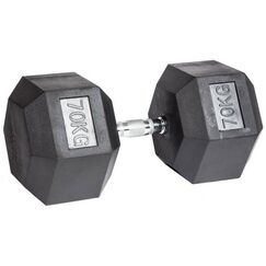 Гантели:  Гантель гексагональная обрезиненная PROFI-FIT 70 кг фотографии
