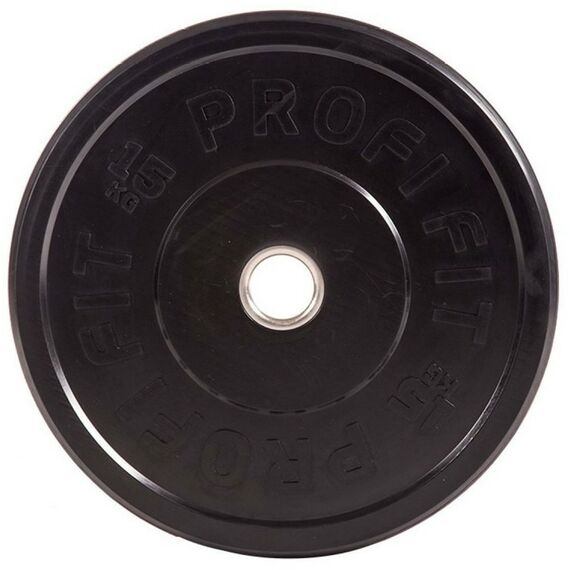 Диски d 50:  Диск для штанги каучуковый, черный D51 мм PROFI-FIT 15 кг фотографии